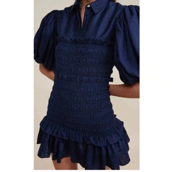 Acler Edna Linen-Blend Mini Dress sz 4 - Picture 5 of 16